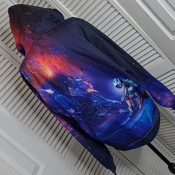 colorful imaginary M space galaxy hoodie sweatshirt - Picture 3 of 9